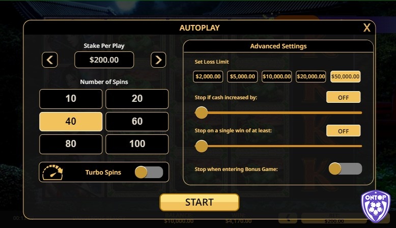Mở menu Autoplay để kích hoạt các vòng quay tự động