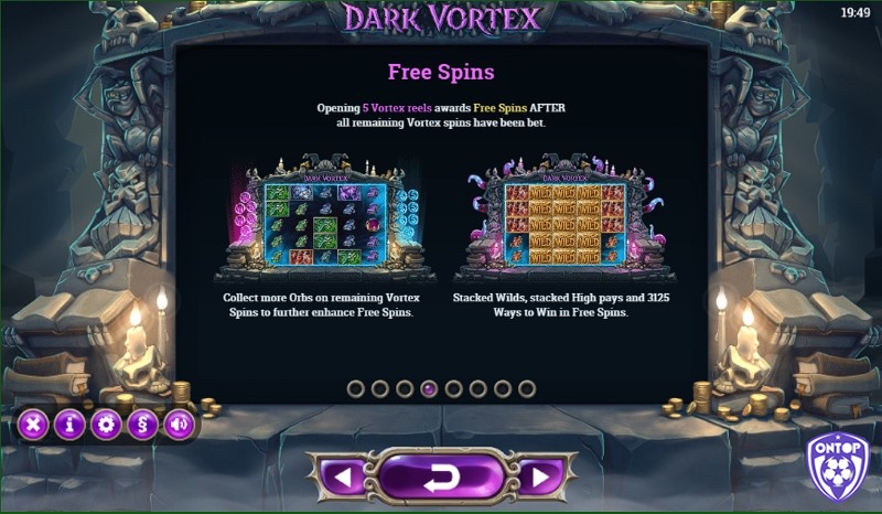 Người chơi cần mở 5 Vortex Reels để kích hoạt lượt quay miễn phí