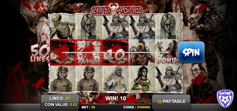 Dead world là một trò chơi slot phân chia thành 5 cuộn và 50 đường thanh toán