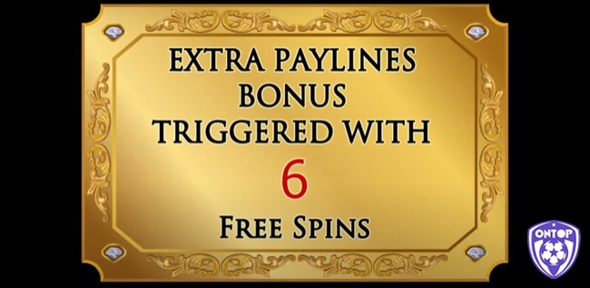 Nhận 6 vòng quay miễn phí khi xuất hiện các biểu tượng Bonus trên cuộn 1, 2, 3