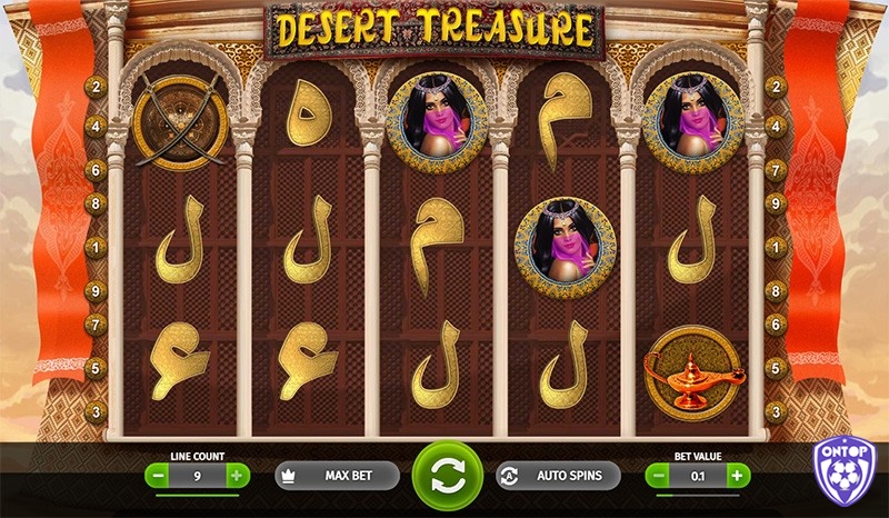 Slot game Desert Treasure lấy chủ đề về kho báu Ai Cập cổ đại đầy bí ẩn