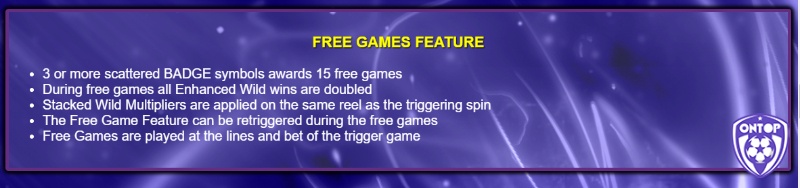 3 biểu tượng Scatter xuất hiện sẽ kích hoạt 15 trò chơi miễn phí