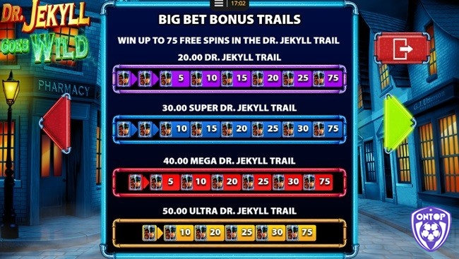 Tính năng Big Bet Bonus Trails trao thưởng tối đa 75 vòng quay miễn phí
