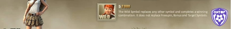 Biểu tượng Wild là hình ảnh nữ chiến binh trao thưởng cao nhất là 2000 xu