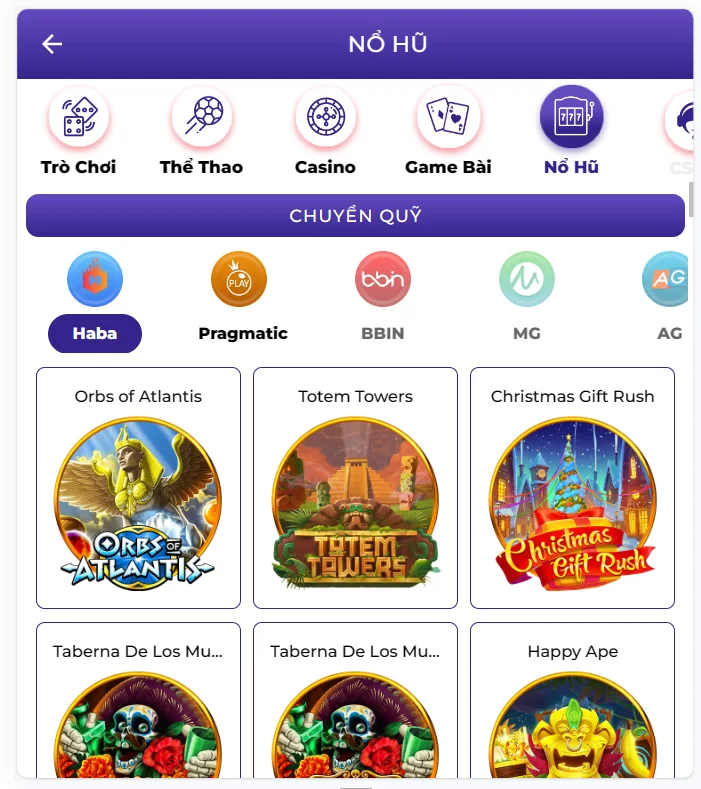 Slot Game cho người chơi trải nghiệm