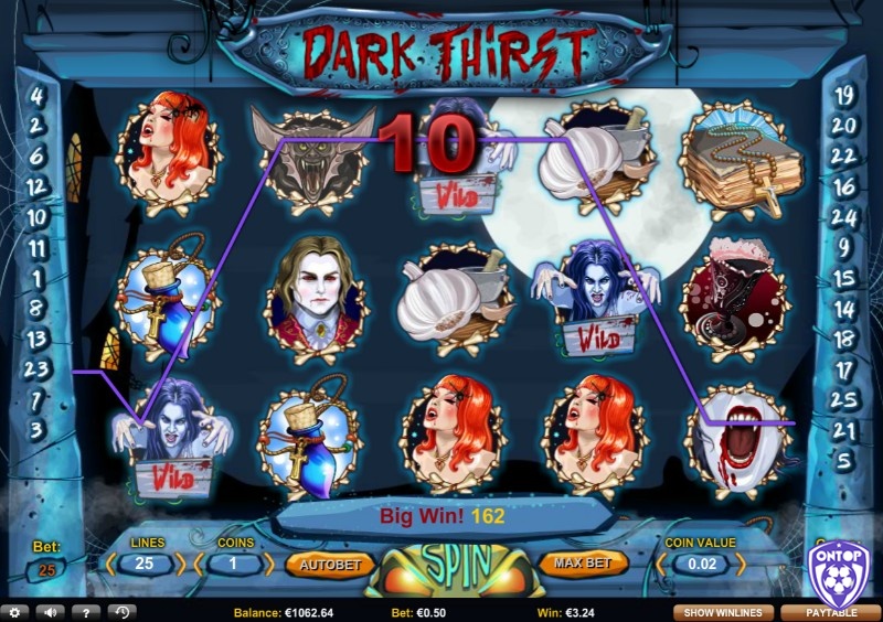 Cách chơi game slot Dark Thirst rất đơn giản