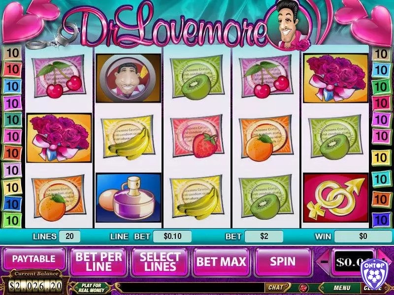 Dr Lovemore là trò chơi slot có 5 cuộn 20 hàng trả thưởng