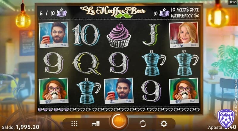 Các biểu tượng trong game gồm có lá bài, bánh nướng, người pha chế và khách hàng