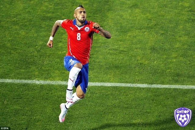  Arturo Vidal là tiền vệ đa năng với khả năng tấn công tốt nhất Copa America