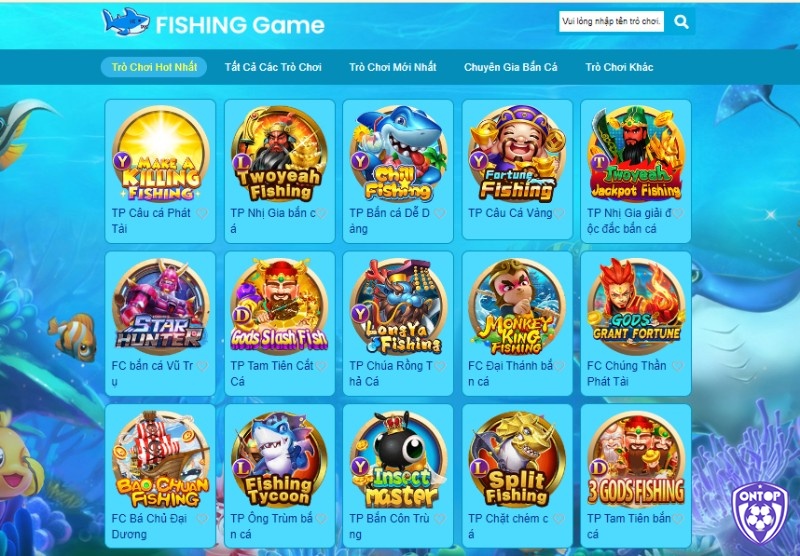 Web cược cung cấp sảnh bắn cá với những tựa game hấp dẫn