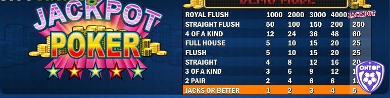 Sảnh rồng Royal Flush có giá trị nhất trong Jackpot Poker Jackpot